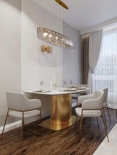 Фото № 5: Дизайн-проект двухкомнатной квартиры 89.76  м² Современная классика для ЖК Аэробус