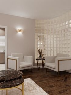 Фото № 2: Дизайн-проект двухкомнатной квартиры 89.76  м² Современная классика для ЖК Аэробус