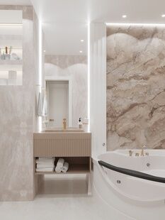 Фото № 4: Дизайн-проект двухкомнатной квартиры 89.76  м² Современная классика для ЖК Аэробус