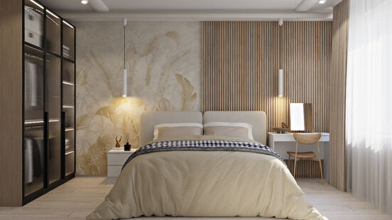 Фото № 5: Дизайн-проект четырехкомнатной квартиры 94.79  м² Современный стиль для ЖК Амград