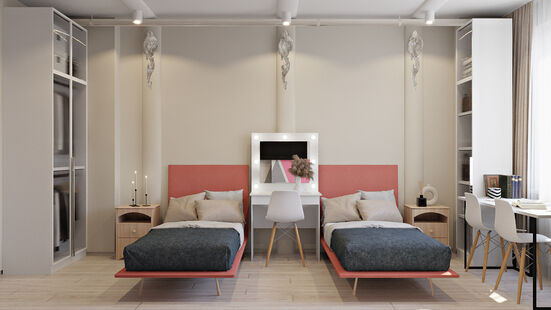 Фото № 4: Дизайн-проект четырехкомнатной квартиры 94.79  м² Современный стиль для ЖК Амград