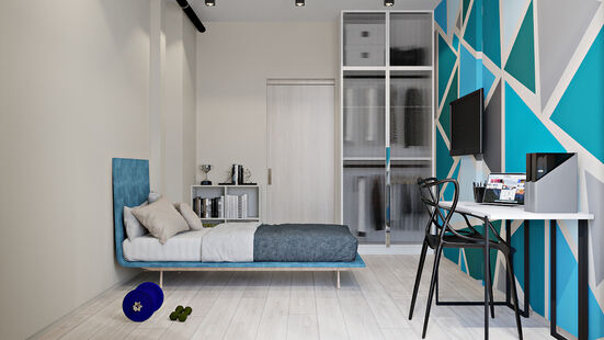 Фото № 3: Дизайн-проект четырехкомнатной квартиры 94.79  м² Современный стиль для ЖК Амград