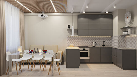 Фото № 6: Дизайн-проект четырехкомнатной квартиры 94.79  м² Современный стиль для ЖК Амград