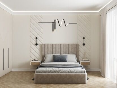 Фото № 1: Дизайн-проект двухкомнатной квартиры 61.14  м² Современный стиль для ЖК 1-й Ленинградский