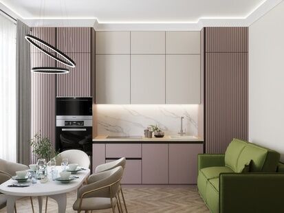 Фото № 6: Дизайн-проект двухкомнатной квартиры 61.14  м² Современный стиль для ЖК 1-й Ленинградский