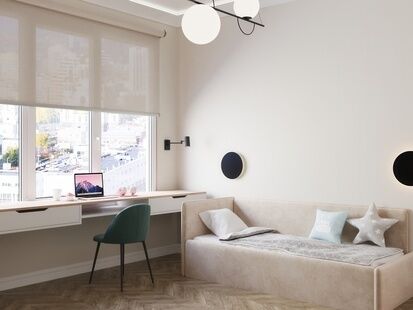 Фото № 3: Дизайн-проект двухкомнатной квартиры 61.14  м² Современный стиль для ЖК 1-й Ленинградский