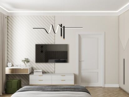 Фото № 2: Дизайн-проект двухкомнатной квартиры 61.14  м² Современный стиль для ЖК 1-й Ленинградский