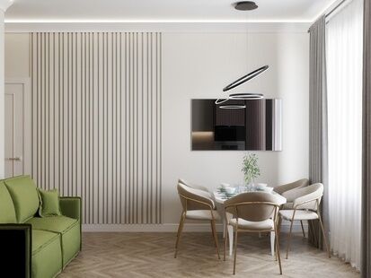 Фото № 5: Дизайн-проект двухкомнатной квартиры 61.14  м² Современный стиль для ЖК 1-й Ленинградский