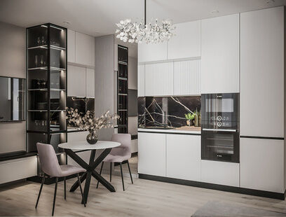 Фото № 1: Дизайн-проект двухкомнатной квартиры 37.29  м² Стиль Модернизм для ЖК Две столицы