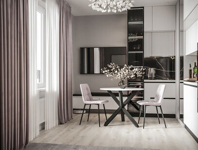 Фото № 4: Дизайн-проект двухкомнатной квартиры 37.29  м² Стиль Модернизм для ЖК Две столицы