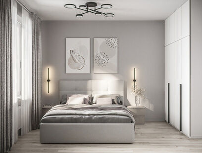 Фото № 3: Дизайн-проект двухкомнатной квартиры 37.29  м² Стиль Модернизм для ЖК Две столицы