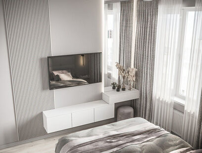 Фото № 2: Дизайн-проект двухкомнатной квартиры 37.29  м² Стиль Модернизм для ЖК Две столицы