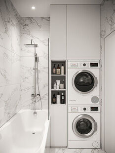 Фото № 5: Дизайн-проект двухкомнатной квартиры 37.29  м² Стиль Модернизм для ЖК Две столицы