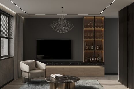 Фото № 5: Дизайн-проект двухкомнатной квартиры 56.9  м² Стиль Лофт для ЖК Московский