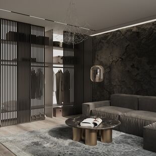 Фото № 2: Дизайн-проект двухкомнатной квартиры 56.9  м² Стиль Лофт для ЖК Московский