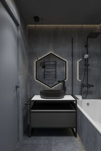 Фото № 4: Дизайн-проект двухкомнатной квартиры 56.9  м² Стиль Лофт для ЖК Московский