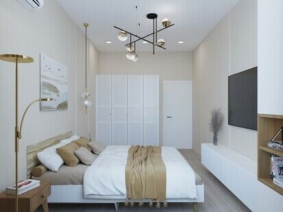 Фото № 3: Дизайн-проект трехкомнатной квартиры 82.5  м² Стиль Модернизм для ЖК Пироговская Ривьера