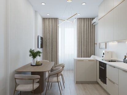 Фото № 5: Дизайн-проект трехкомнатной квартиры 82.5  м² Стиль Модернизм для ЖК Пироговская Ривьера