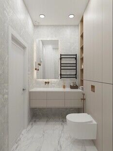 Фото № 4: Дизайн-проект трехкомнатной квартиры 82.5  м² Стиль Модернизм для ЖК Пироговская Ривьера