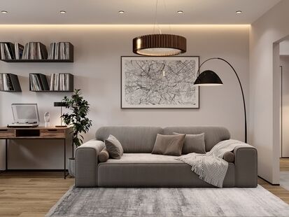 Фото № 1: Дизайн-проект двухкомнатной квартиры 66.85  м² Стиль Модернизм для ЖК Можайский