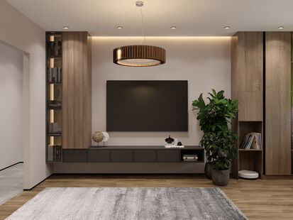 Фото № 3: Дизайн-проект двухкомнатной квартиры 66.85  м² Стиль Модернизм для ЖК Можайский