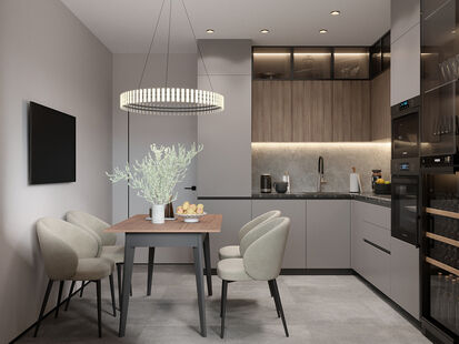 Фото № 2: Дизайн-проект двухкомнатной квартиры 66.85  м² Стиль Модернизм для ЖК Можайский