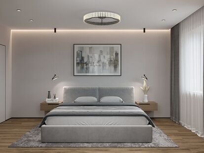 Фото № 6: Дизайн-проект двухкомнатной квартиры 66.85  м² Стиль Модернизм для ЖК Можайский