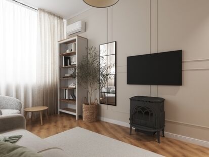 Фото № 6: Дизайн-проект двухкомнатной квартиры 43.43  м² Стиль Прованс для ЖК Лесная Отрада