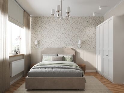 Фото № 3: Дизайн-проект двухкомнатной квартиры 43.43  м² Стиль Прованс для ЖК Лесная Отрада