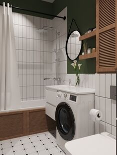 Фото № 2: Дизайн-проект двухкомнатной квартиры 43.43  м² Стиль Прованс для ЖК Лесная Отрада