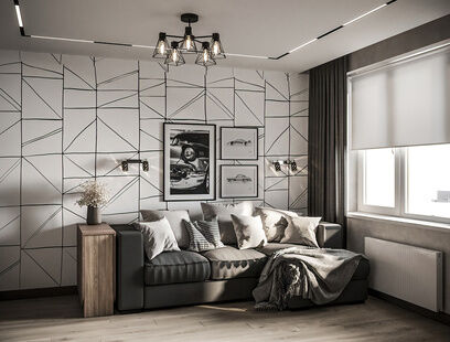 Фото № 2: Дизайн-проект трехкомнатной квартиры 55.46  м² Современный стиль для ЖК Московский