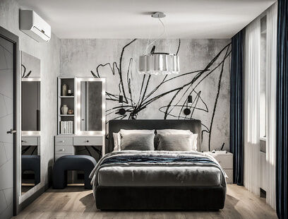 Фото № 1: Дизайн-проект трехкомнатной квартиры 55.46  м² Современный стиль для ЖК Московский