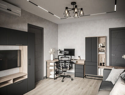 Фото № 6: Дизайн-проект трехкомнатной квартиры 55.46  м² Современный стиль для ЖК Московский