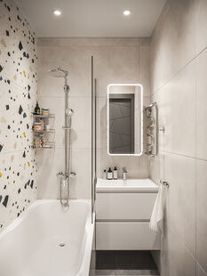 Фото № 4: Дизайн-проект трехкомнатной квартиры 55.46  м² Современный стиль для ЖК Московский