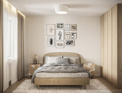 Фото № 6: Дизайн-проект двухкомнатной квартиры 45.97  м² Современный стиль для ЖК Life-Варшавская