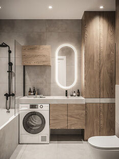 Фото № 5: Дизайн-проект двухкомнатной квартиры 45.97  м² Современный стиль для ЖК Life-Варшавская