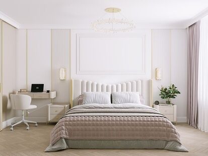 Фото № 1: Дизайн-проект трехкомнатной квартиры 42.83  м² Стиль Арт-Деко для ЖК Московский