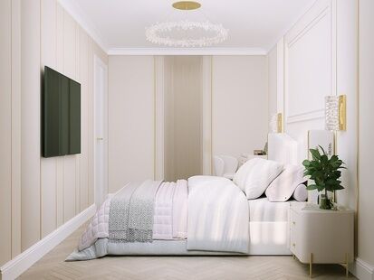 Фото № 5: Дизайн-проект трехкомнатной квартиры 42.83  м² Стиль Арт-Деко для ЖК Московский