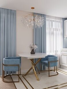 Фото № 3: Дизайн-проект трехкомнатной квартиры 42.83  м² Стиль Арт-Деко для ЖК Московский