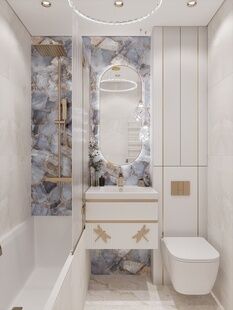 Фото № 6: Дизайн-проект трехкомнатной квартиры 42.83  м² Стиль Арт-Деко для ЖК Московский