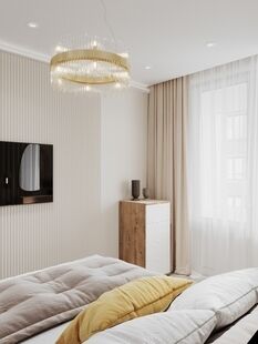 Фото № 5: Дизайн-проект двухкомнатной квартиры 47.43  м² Стиль Контемпорари для ЖК Равновесие