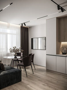 Фото № 5: Дизайн-проект двухкомнатной квартиры 45.14  м² Стиль Модернизм для ЖК Аврора 2