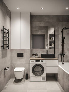 Фото № 4: Дизайн-проект двухкомнатной квартиры 45.14  м² Стиль Модернизм для ЖК Аврора 2