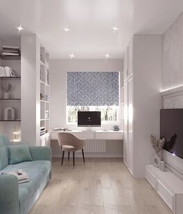 Фото № 1: Дизайн-проект четырехкомнатной квартиры 94.5  м² Стиль Арт-Деко для ЖК Союз