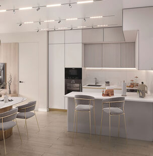 Фото № 3: Дизайн-проект четырехкомнатной квартиры 94.5  м² Стиль Арт-Деко для ЖК Союз