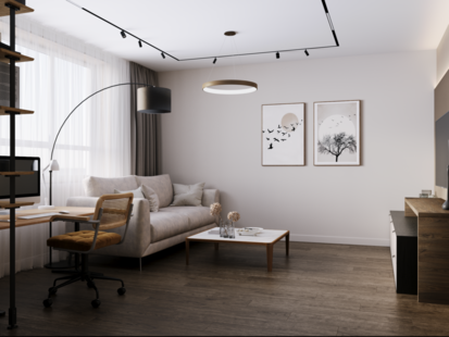 Фото № 1: Дизайн-проект двухкомнатной квартиры 64.99  м² Стиль Модернизм для ЖК Царицыно 2