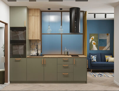 Фото № 1: Дизайн-проект квартиры-студии 25.95  м² Современный стиль для ЖК Аквилон