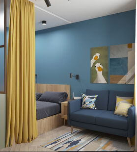 Фото № 2: Дизайн-проект квартиры-студии 25.95  м² Современный стиль для ЖК Аквилон