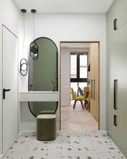 Фото № 4: Дизайн-проект квартиры-студии 25.95  м² Современный стиль для ЖК Аквилон