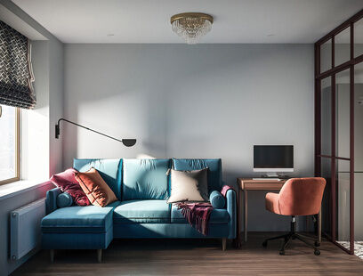 Фото № 1: Дизайн-проект двухкомнатной квартиры 40.9  м² Стиль Эклектика для ЖК АРТ